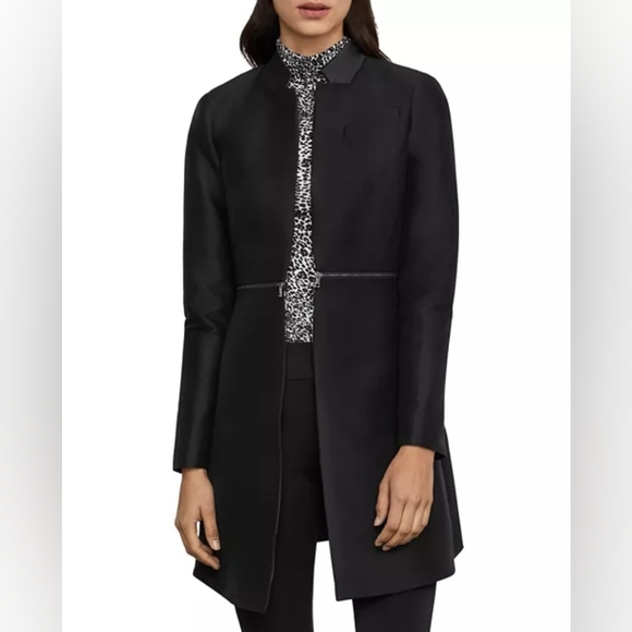 BCBGMAXAZRIA Arelia Zip Waist A-Line Essential Jacket Sz S Black Nwt - Picture 3 of 16